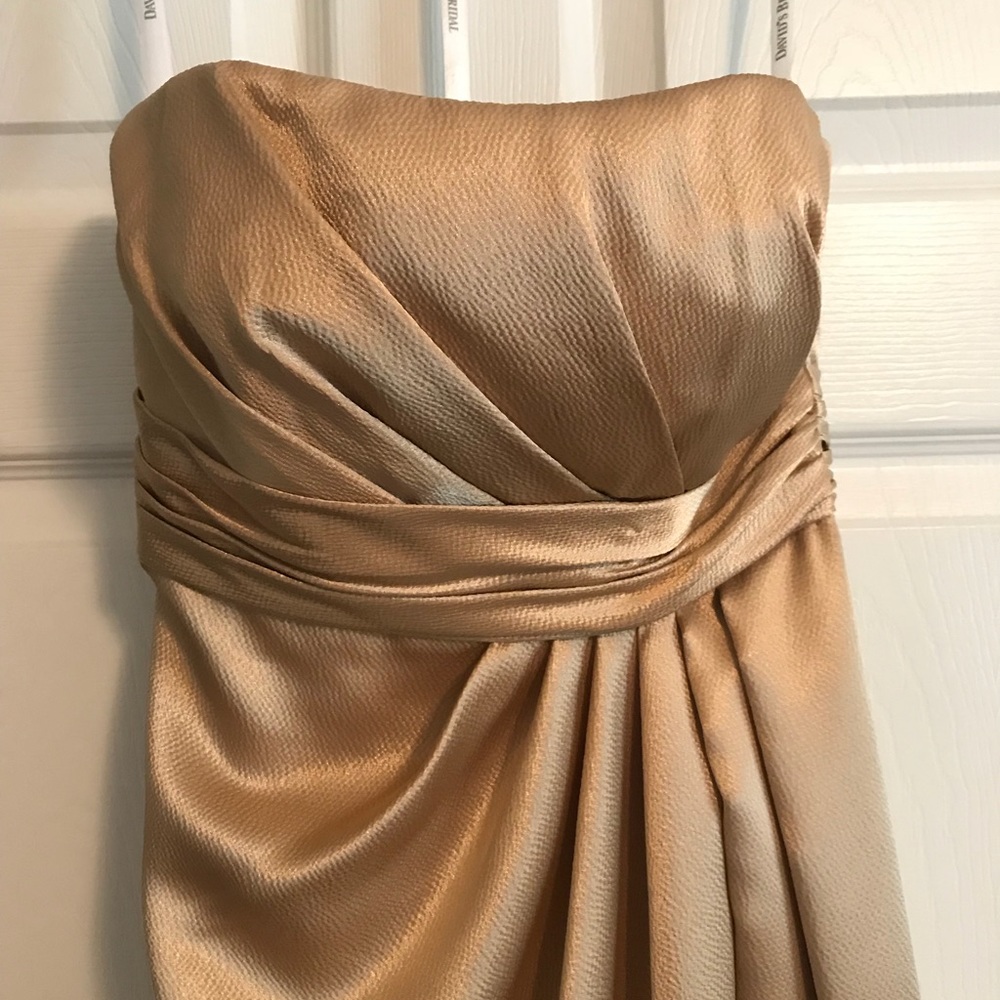 David’s Bridal Strapless Bridesmaid Gown